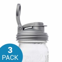 reCAP® Mason Jars Lid POUR cap | Wide Mouth | Silver | Set of 3