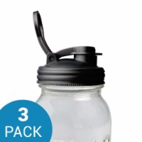 reCAP® Mason Jars Lid POUR cap | Regular Mouth | Black | Set of 3