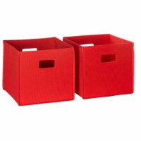 RiverRidge 2-Piece Traditional Fabric Folding Storage Bin Set in Red