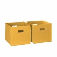 RiverRidge 2-Piece Traditional Fabric Folding Storage Bin Set in Golden Yellow
