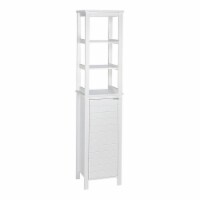 RiverRidge Madison Transitional Wood Linen Tower with Open Shelves in White
