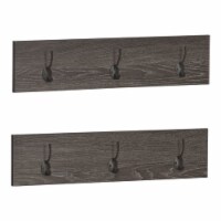 RiverRidge Afton 3-Hook Transitional Wood Coat Racks in Gray (Set of 2)