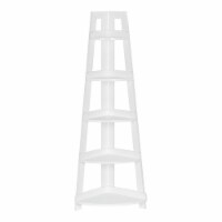 RiverRidge Amery 5-Tier Transitional Wood Corner Ladder Shelf in White
