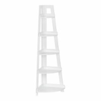 RiverRidge 5-Tier Transitional Wood Kids Corner Ladder Shelf in White
