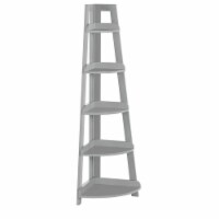 RiverRidge 5-Tier Transitional Wood Kids Corner Ladder Shelf in Gray