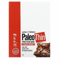 Julian Bakery Paleo Thin Protein Bar Chocolate Brownie 12 Bars - 2.19 oz (62 g) Each