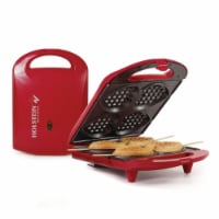 Holstein Housewares 4-Section Heart Shaped Waffle Maker Red