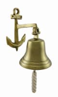 Polished Brass Finish Ship Bell and Anchor Wall Hanging
