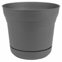 Bloem SP07908 7 in. Saturn Planter with Saucer, Charcoal
