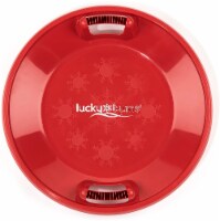 Lucky Bums Circular Saucer Snow Sled for Winter Sledding, 25 Inch Diameter, Red