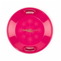 Lucky Bums Circular Saucer Snow Sled for Winter Sledding, 25  Diameter, Pink