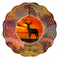 Next Innovations 101408001-SUNSETDEER 10 in. Sunset Deer Wind Spinner Yard Art