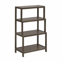 New Ridge Home Goods 2022-ESP Dunnsville 4-Tier Stepback Shelf - Espresso