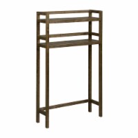 Solid Wood Dunnsville 2-Tier Space Saver For Bathroom Extra Storage, Antique Chestnut