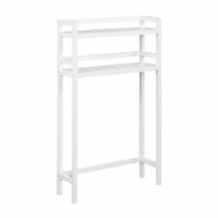 Newridge Home Solid Wood Dunnsville 2-Tier Space Saver For Bathroom Extra Storage, White
