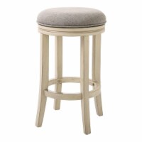New Ridge Home Goods Victoria 25  Wood Bar Height Swivel Stool in Ivory