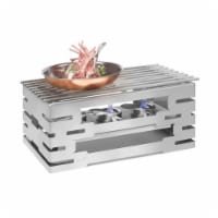 Rosseto Serving Solutions SK031 Multi-Chef Stainless Steel Rectangle Warmer with Track Grill