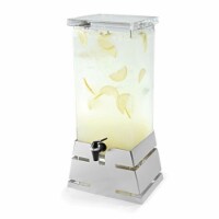 Rosseto Serving Solutions LD139 Square Stainless Steel Pyramid Base Beverage Dispenser - 4 Ga