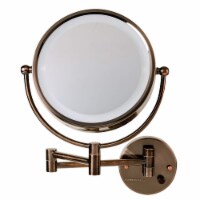 Ovente Circle Wall-Mounted Vanity Makeup Mirror with Extendable Arm - Antique Bronze