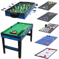 Sunnydaze 10-in-1 Multi-Game Table - Billiards Foosball Hockey Pool Air Hockey