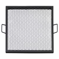 Sunnydaze 24 in Square Steel X-Marks Fire Pit Cooking Grill with Handles
