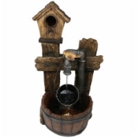 Sunnydaze Bird House Leaking Pipe Outdoor Water Fountain 29" Water Feature w/LED