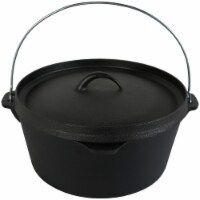 Sunnydaze Large Cast Iron Deep Dutch Oven Pre Seasoned - Large 12  8-Quart Pot