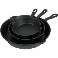 Pre-Seasoned Cast Iron Skillet Fry Pan Set 6 , 7  and 10  Round Cookware