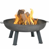 Sunnydaze 34 in Rustic Cast Iron Fire Pit Bowl with Stand - Steel