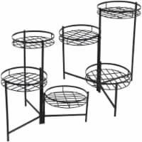 Sunnydaze Black Iron Indoor/Outdoor 3-Tier Plant Stand - 22 in - Set of 2