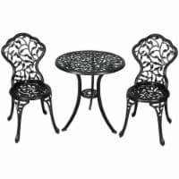 Sunnydaze Cast Aluminum 3-Piece Patio Bistro Set - Black