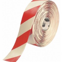 Mighty Line Floor Tape,Red/White,3 inx100 ft,Roll  3RWCHVRED