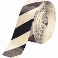 Mighty Line Floor Tape,Black/White,4 inx100 ft,Roll  4RWCHV