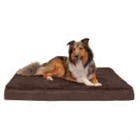 FurHaven Terry & Suede Deluxe Memory Foam Pet Bed|Jumbo, Espresso