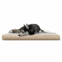 FurHaven Ultra Plush Deluxe Cooling Gel Top Pet Bed | Jumbo, Cream