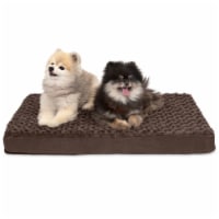 FurHaven Ultra Plush Deluxe Cooling Gel Top Pet Bed | Medium, Chocolate