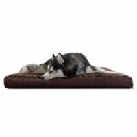 FurHaven Ultra Plush Deluxe Cooling Gel Top Pet Bed | Jumbo, Chocolate