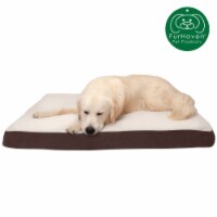 FurHaven Faux Sheepskin & Suede Deluxe Orthopedic Pet Bed|Jumbo, Espresso
