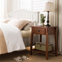 Leick Favorite Finds 1 Drawer Solid Wood Nightstand in Russet Brown