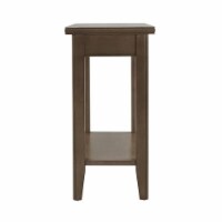 Leick Home 10505-GR Laurent Narrow Wood End Table with Shelf in Smoke Gray