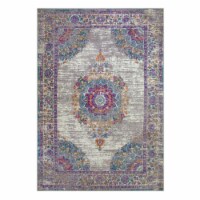 596122 Oryn Vintage Multicolor Medallion Boho Chic Area Rug 6'7  x 9'6