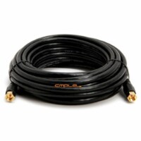 RG6 F Type Coaxial 18AWG CL2 Rated 75Ohm Cable - 25ft Black
