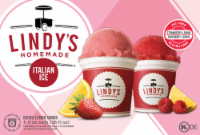 Lindy's Homemade Strawberry Lemon And Raspberry Lemon Combo Italian Ice 6 Count