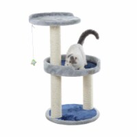 Armarkat Three-Level Real Wood Compact Scratcher  X2905  Gray W Plush Perch