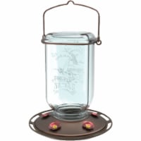 More Birds Mason Jar Hummingbird Feeder - Light Green