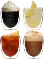 Moderna Artisan Series Double Wall 8 oz Beverage Glasses - Set of 4 Drinking Glasses