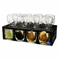 Moderna Artisan Series Double Wall 8 oz Beverage Glasses - Set of 8 Drinking Glasses