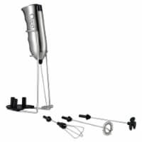 Ozeri Deluxe Milk Frother & Whisk in Stainless Steel, with Stand and 4 Frothing Attachments