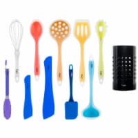 Ozeri 11-Piece All-In-One Silicone Utensil Set, Multicolor