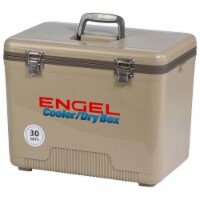 ENGEL 30-Quart 48 Can Leak-Proof Compact Insulated Airtight Drybox Cooler, Tan